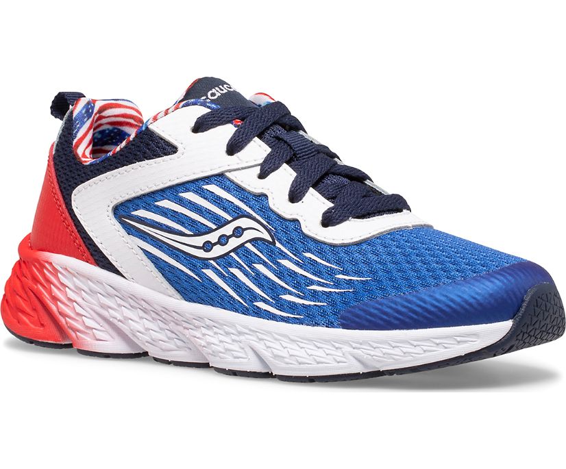 Tenis Saucony Viento Encaje Niños Rojos Blancos Azules | México 771JPQJ